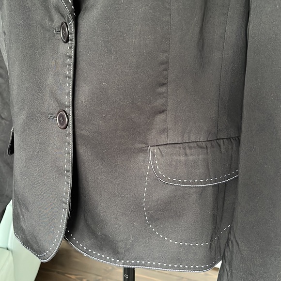 Glensport Collection, Black Blazer with White Stitch Decorative Trim, Size 14 - Picture 2 of 9